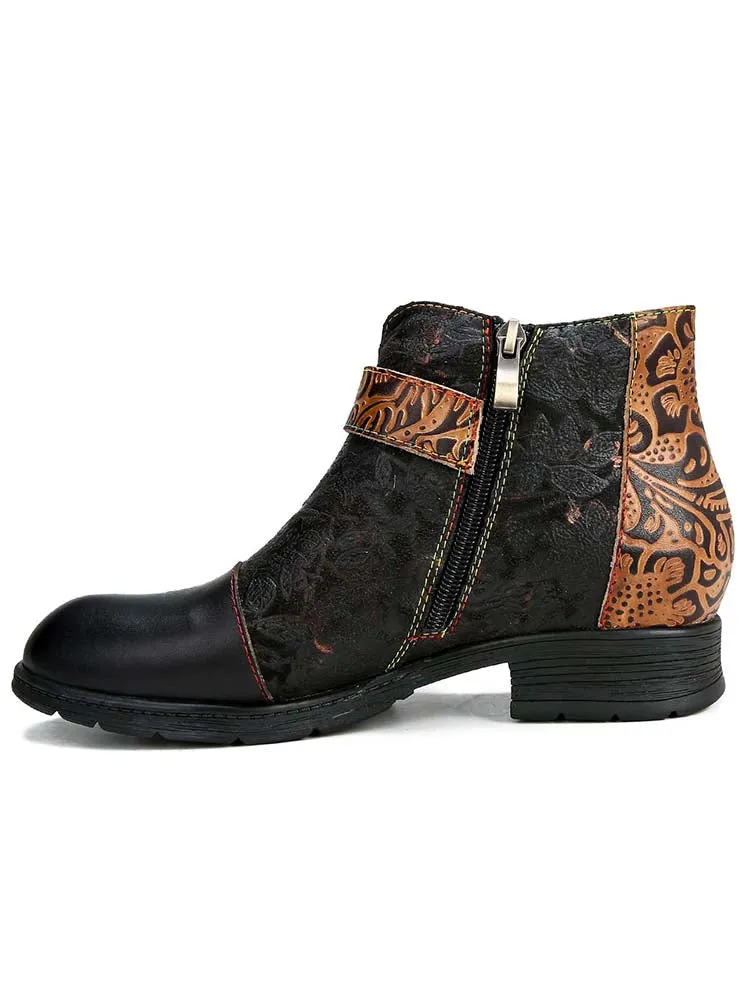 Luella Retro Handmade Buckle Ankle Boots