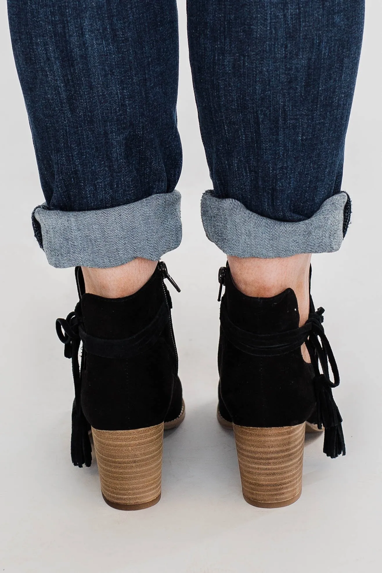 Ma-Alana Open Toe Booties- Black