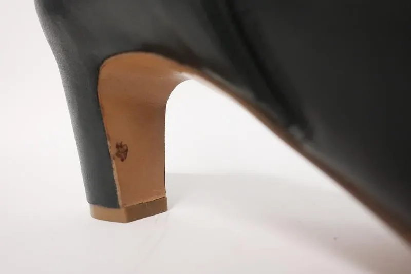 Maison Martin Margiela Ankle Boot Black Leather Size 37.5 Peep Toe Booties