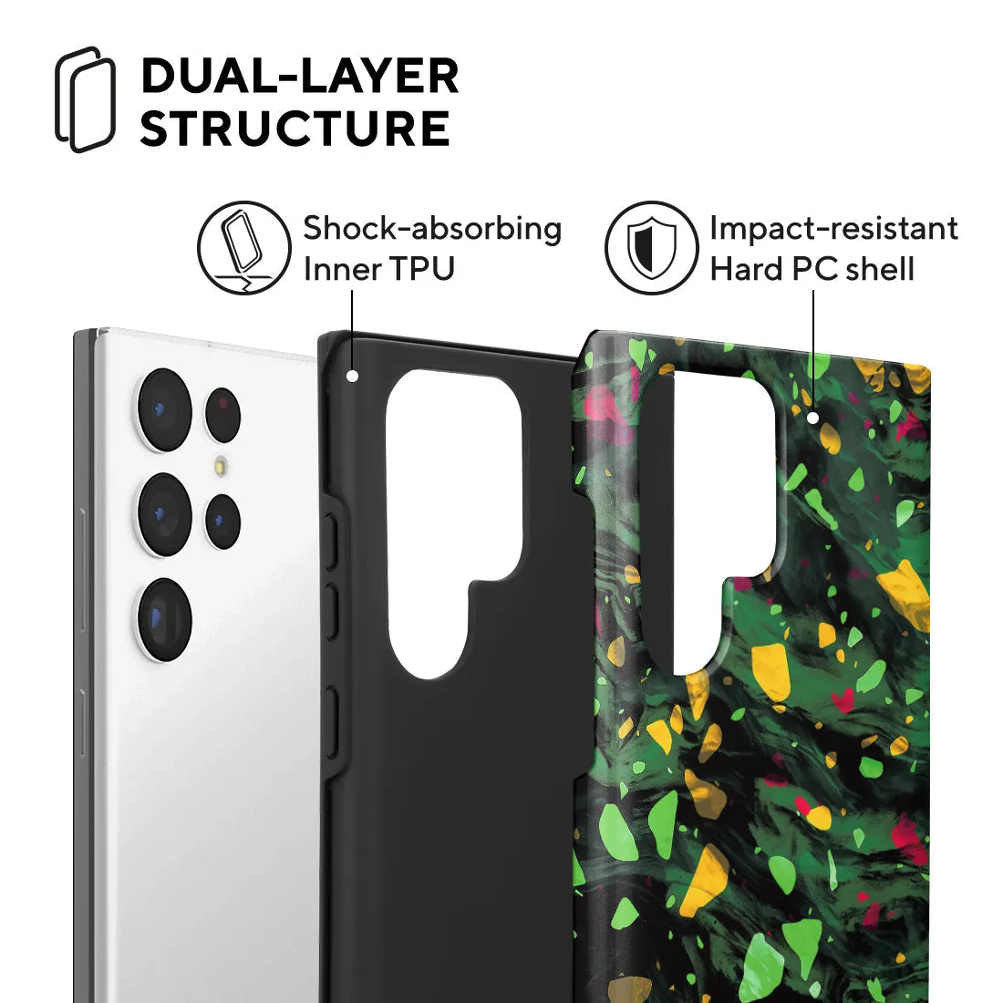 Malachite Terrazzo Gem Custom - Samsung Galaxy S22 Ultra 5G Case