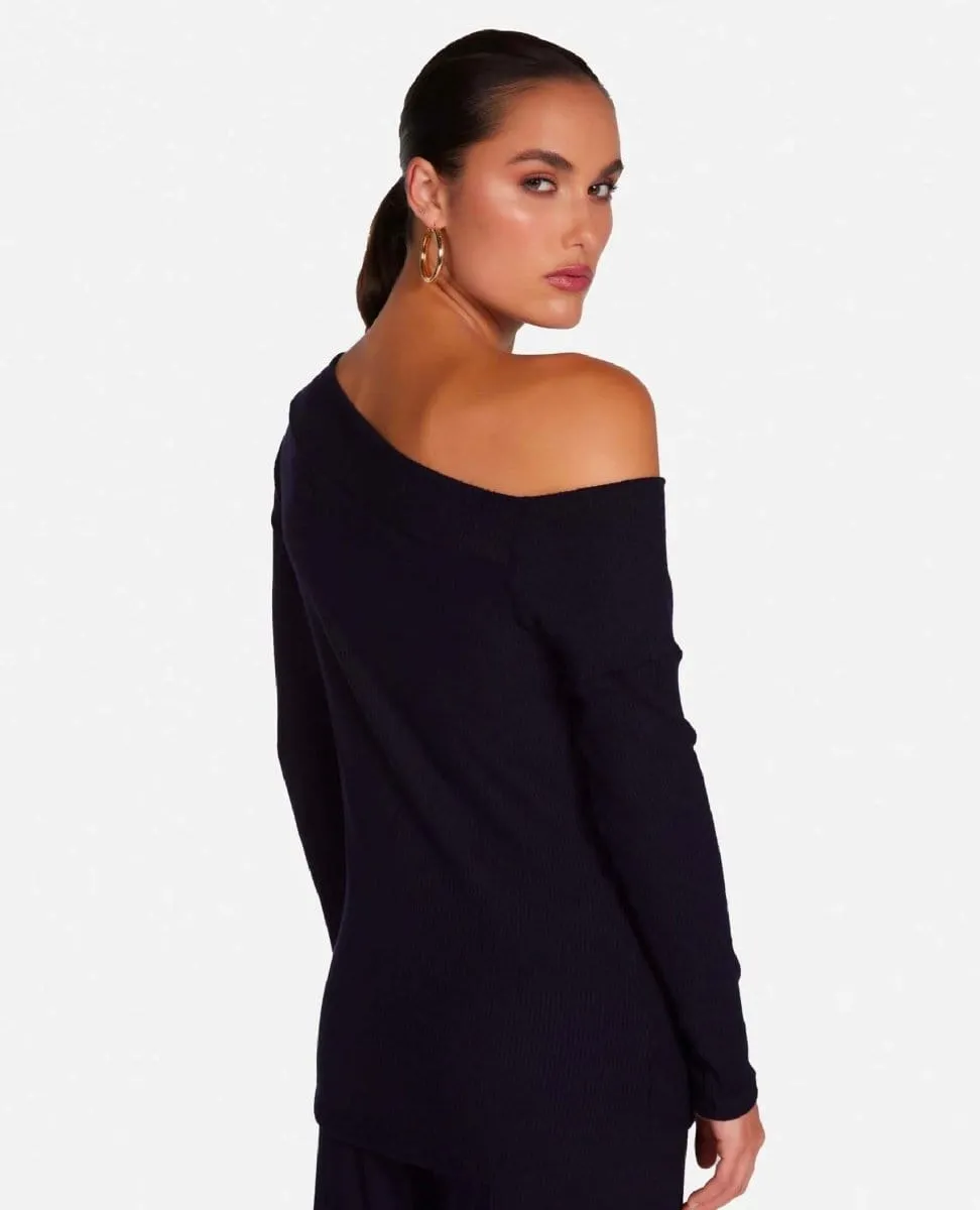 Maples One Shoulder Top Black