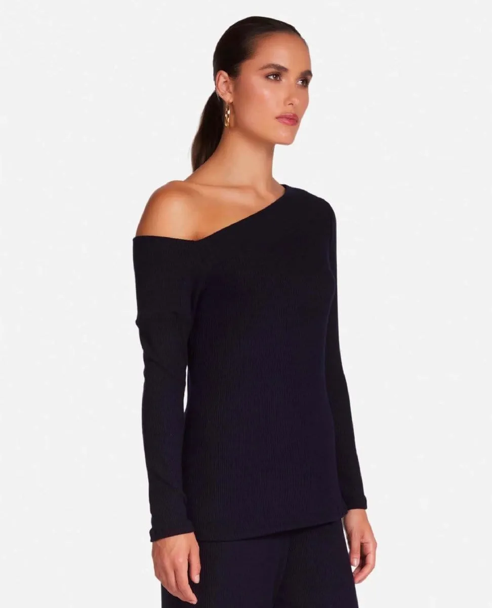 Maples One Shoulder Top Black