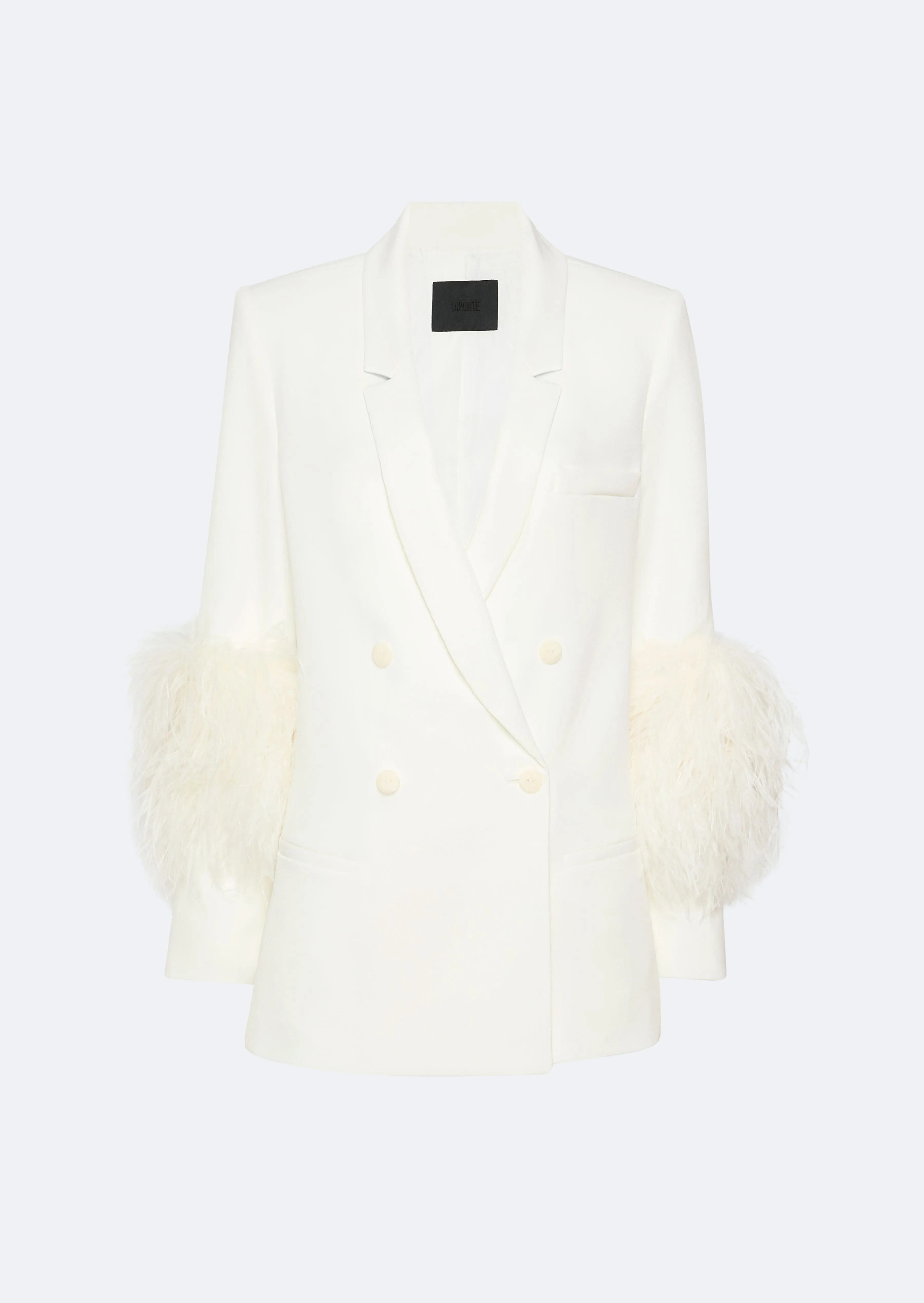 Matte Crepe Blazer With Feathers