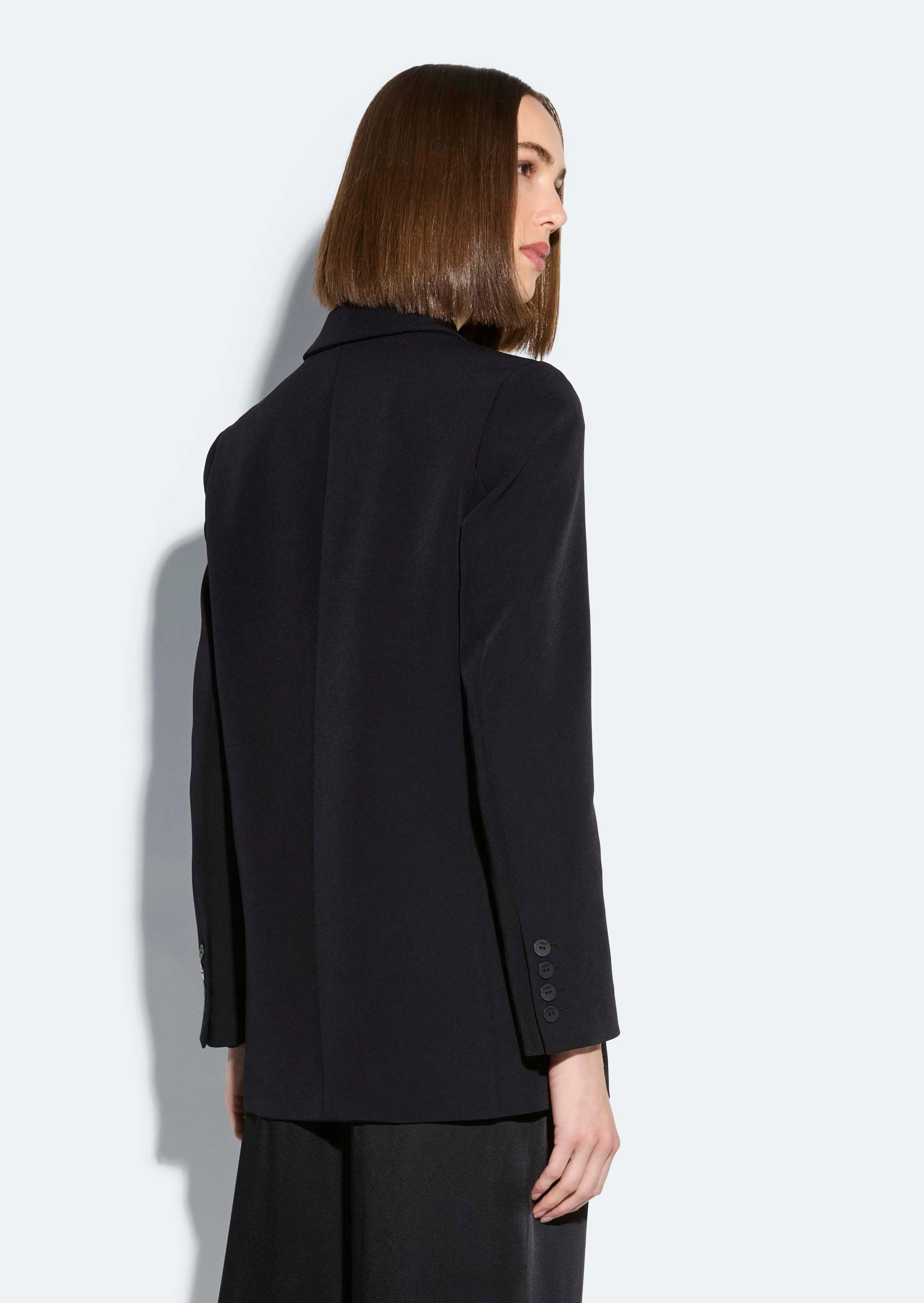 Matte Crepe Double Breasted Blazer