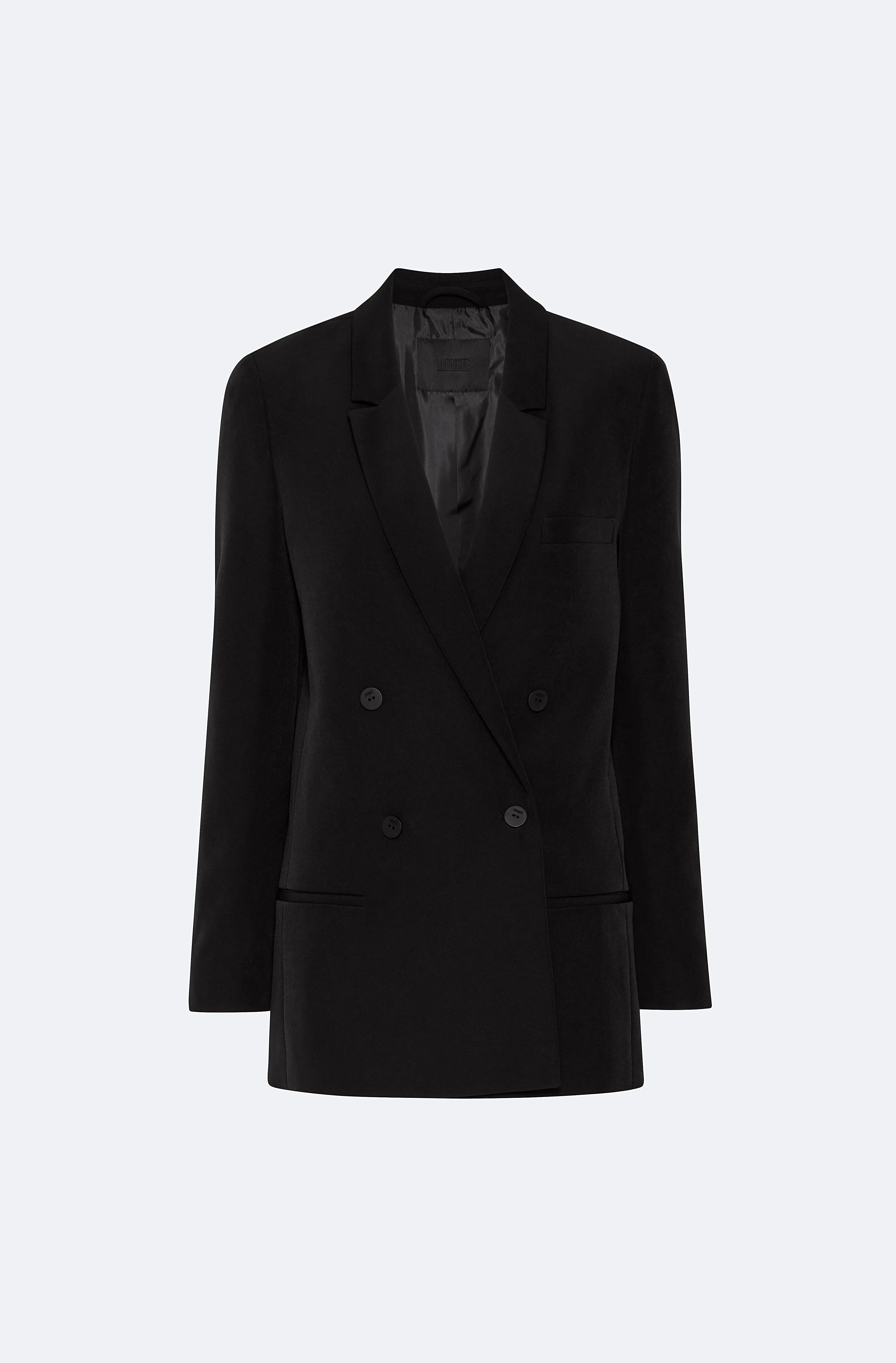 Matte Crepe Double Breasted Blazer
