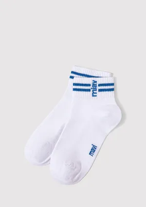 Mavi Printed White Ankle Socks