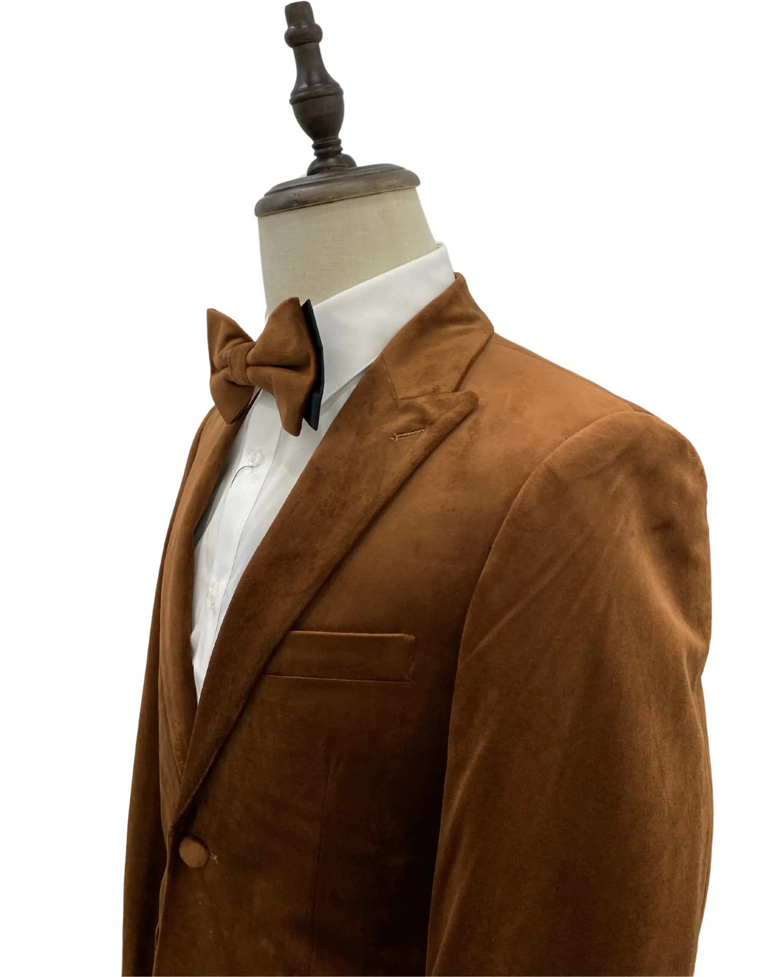 Mazari Velvet Modern Fit Blazer - Rust