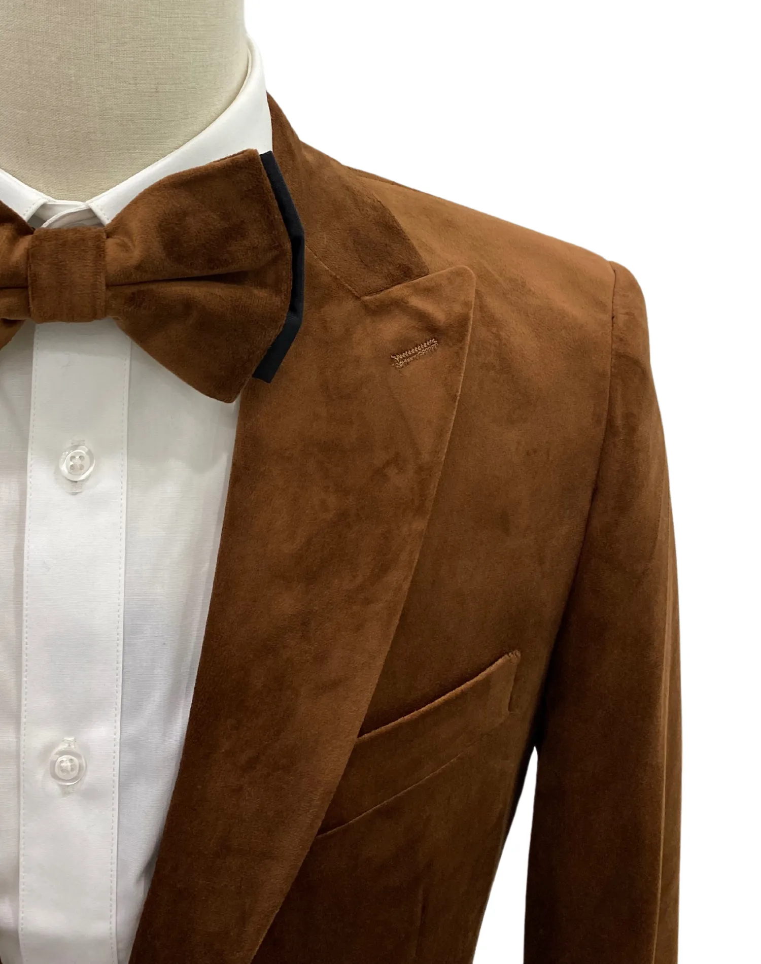 Mazari Velvet Modern Fit Blazer - Rust