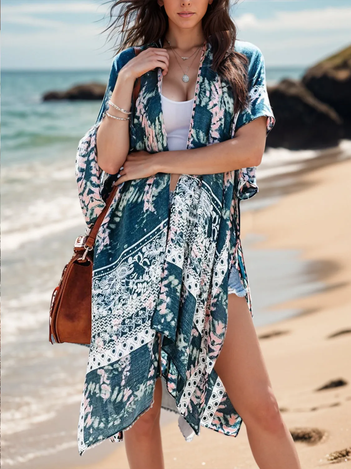 McKenna Printed Open Front Kimono