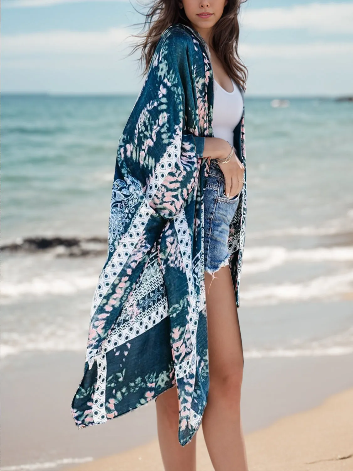McKenna Printed Open Front Kimono