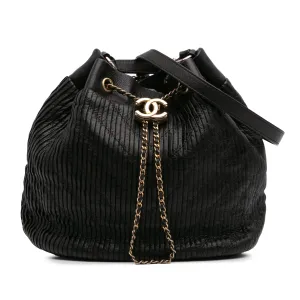 Medium Crumpled Calfskin Coco Pleats Drawstring Bucket Bag