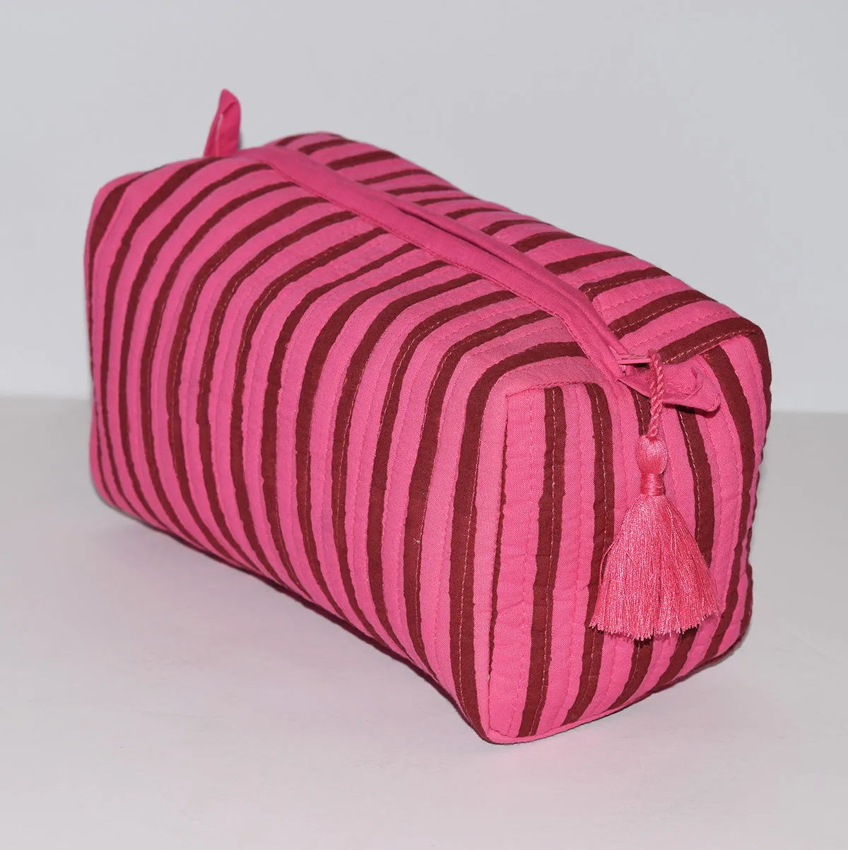 Medium Waterproof Toiletry Bag | Berry Stripe