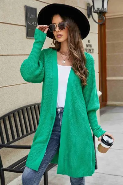 Melina Open Front Lantern Sleeve Cardigan