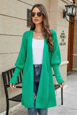 Melina Open Front Lantern Sleeve Cardigan