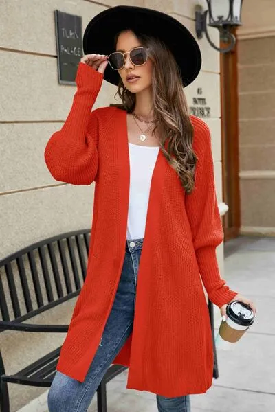 Melina Open Front Lantern Sleeve Cardigan