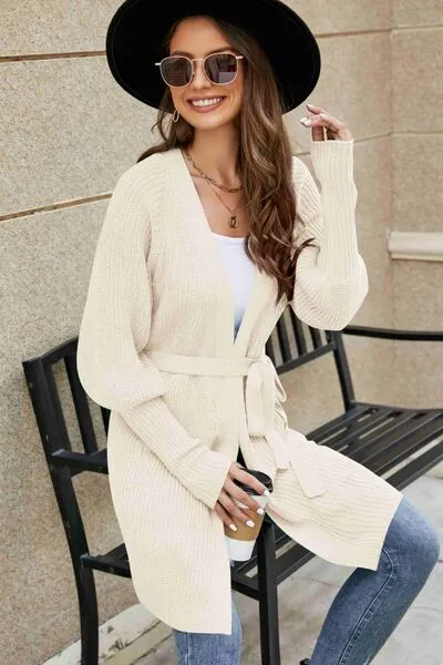 Melina Open Front Lantern Sleeve Cardigan