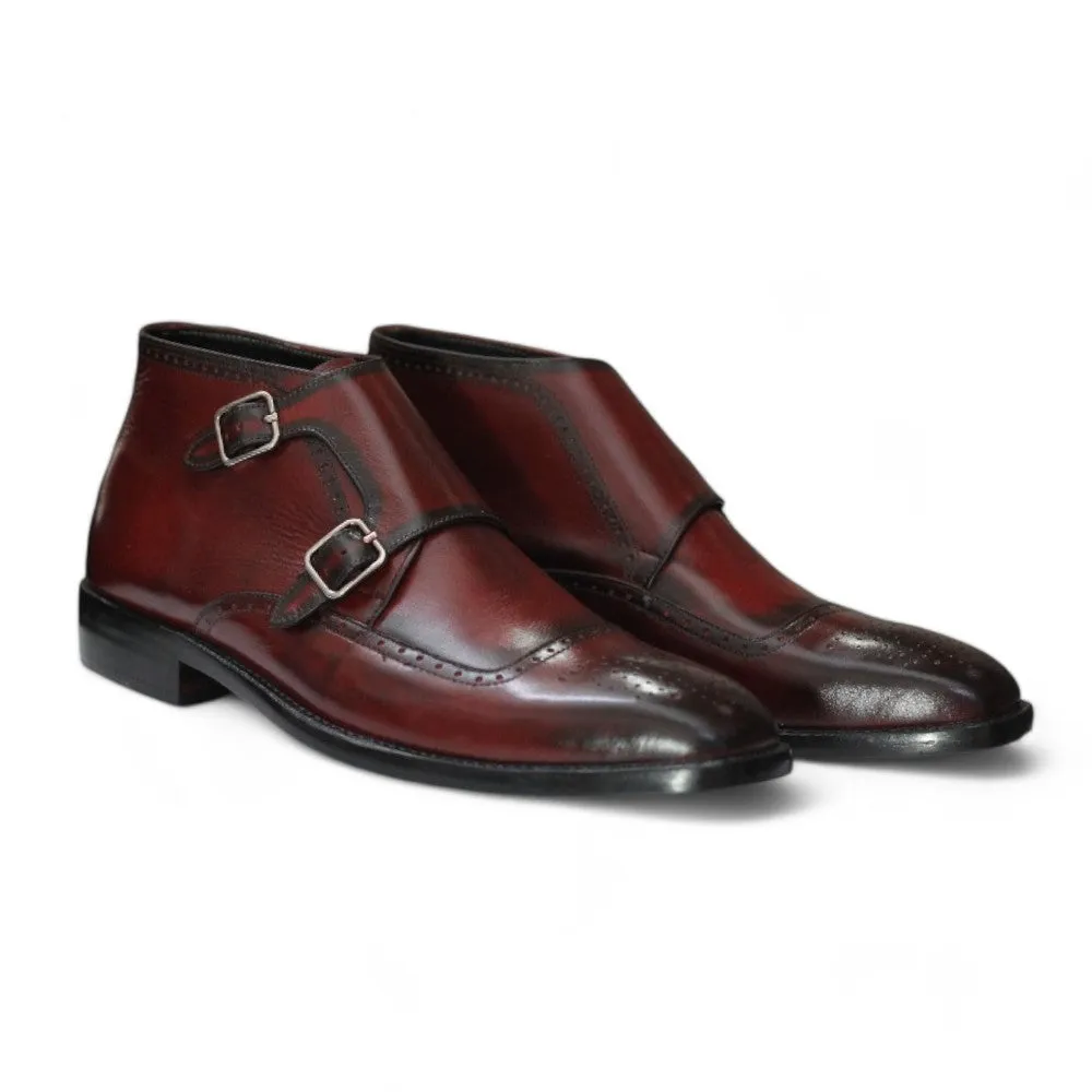 Men Burgundy Leather Boots | Designer Ankle Boots