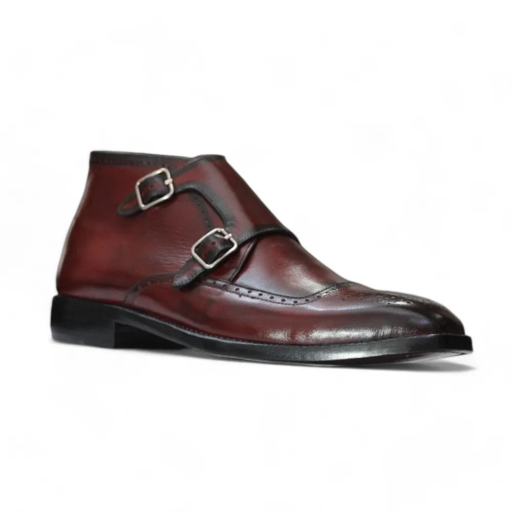 Men Burgundy Leather Boots | Designer Ankle Boots