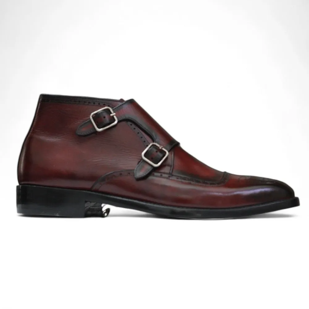 Men Burgundy Leather Boots | Designer Ankle Boots