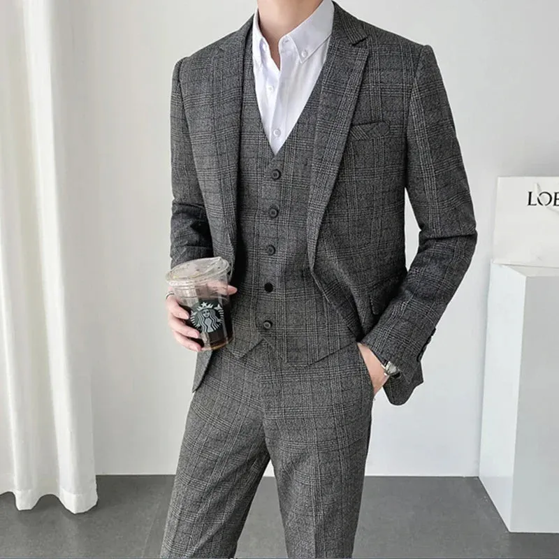 Men Dress Blazers 3 Piece Set