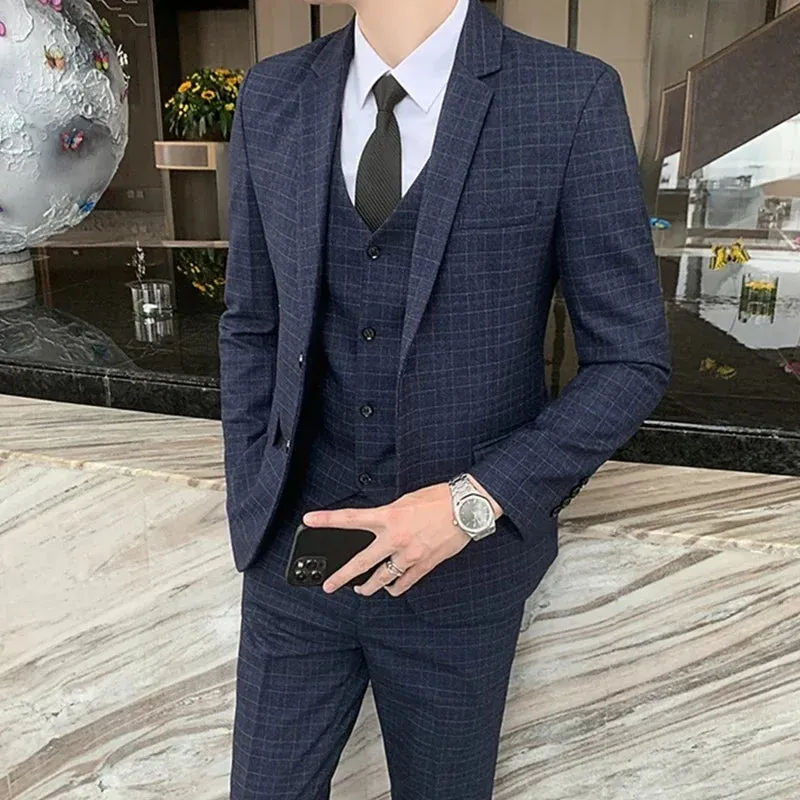 Men Dress Blazers 3 Piece Set