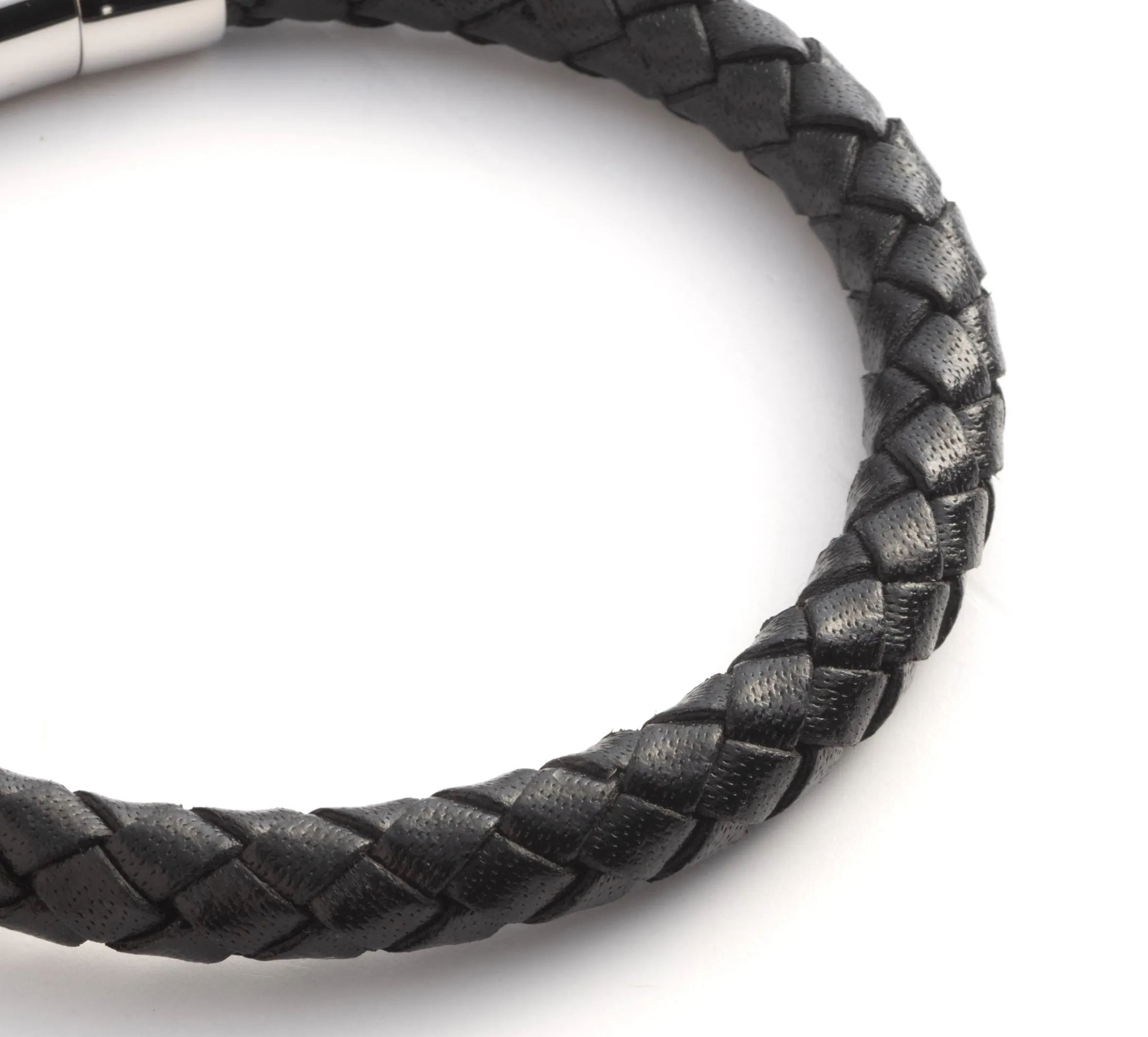 Men's Braided Leather Bracelet - Black
