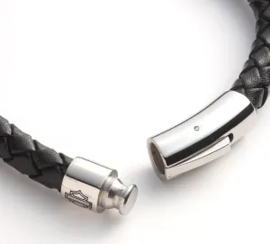Men's Braided Leather Bracelet - Black