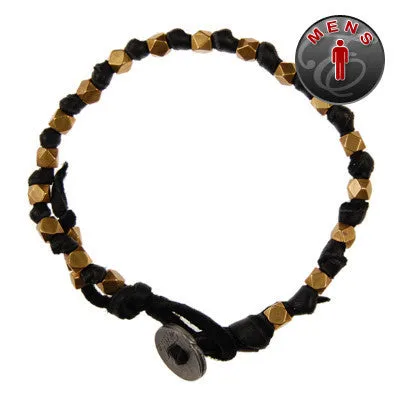 Mens Elastic Bracelet with Semi Precious Sodalite Stones and Faceted Bead