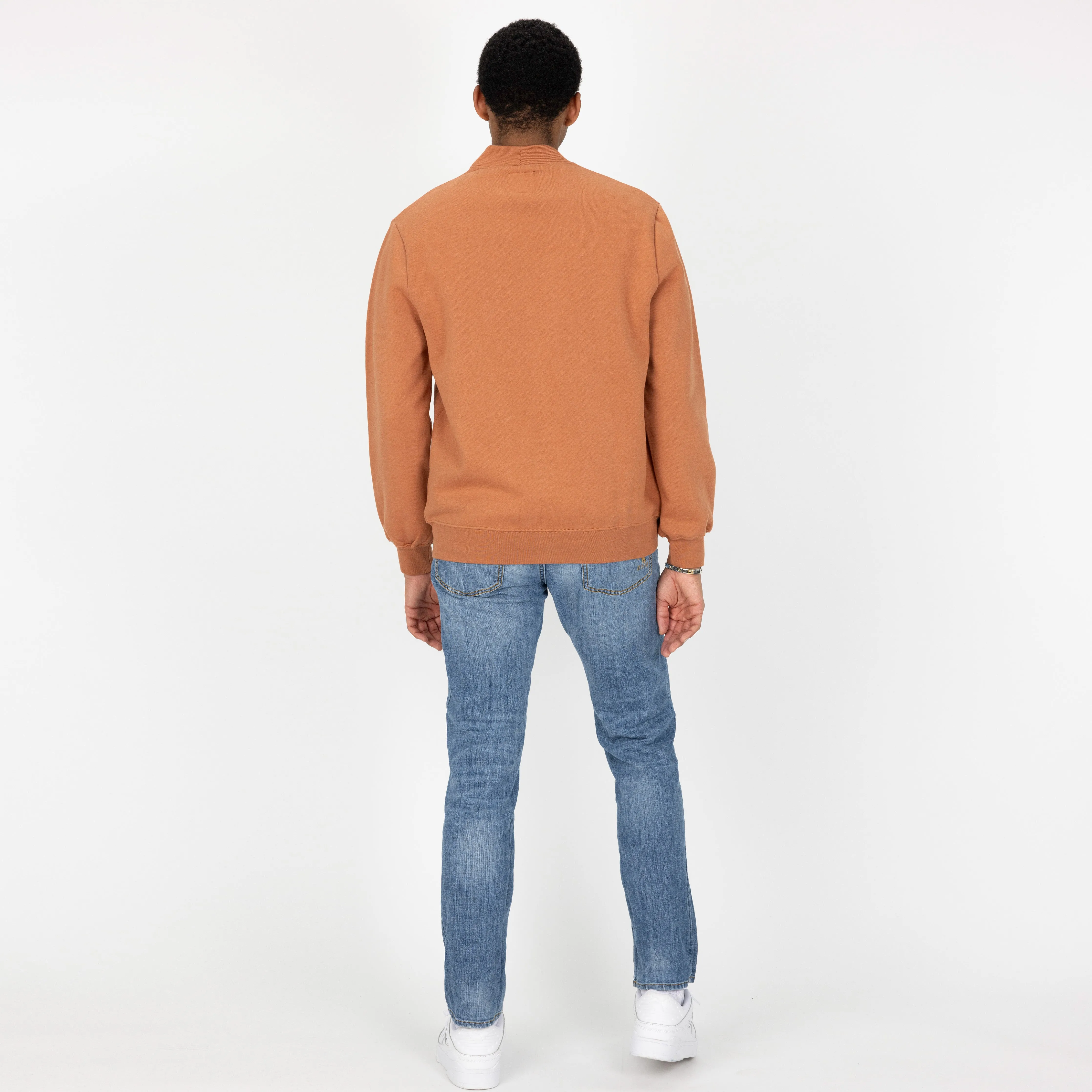 Mens Fleece Cardigan - Amber Brown