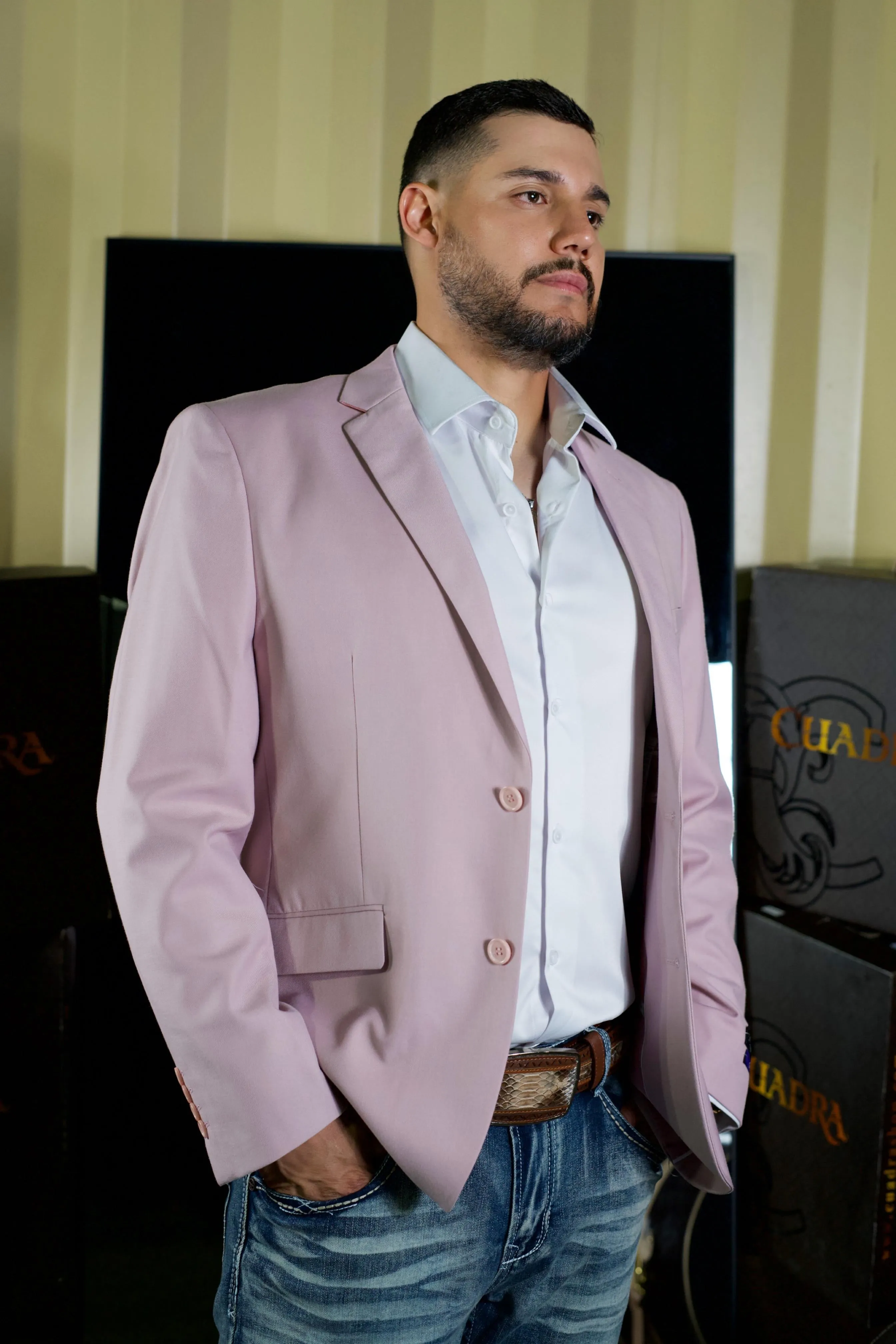 Men’s Retro Rosa Pastel Saco