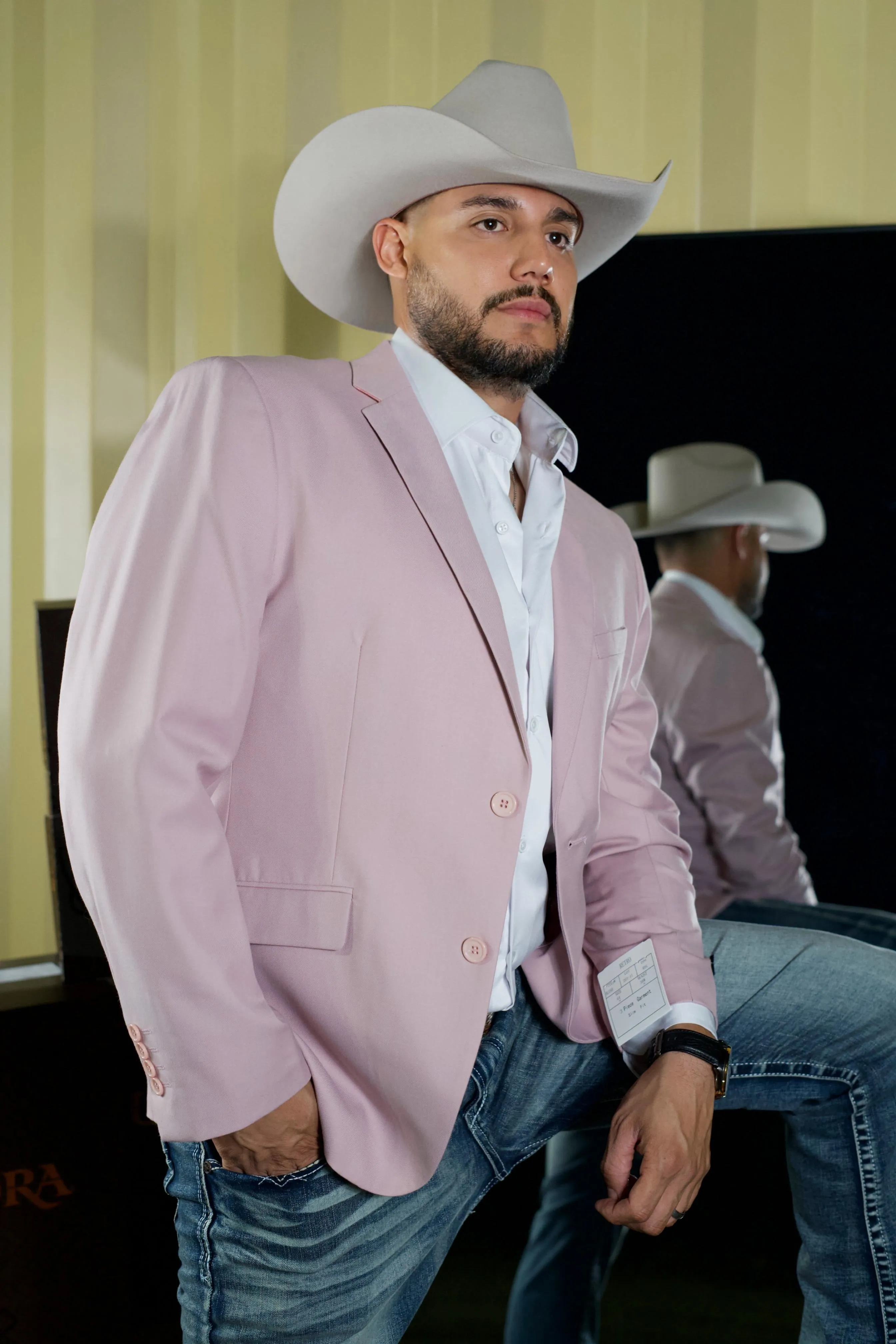 Men’s Retro Rosa Pastel Saco