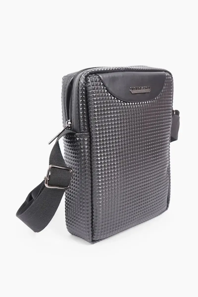 Men's Stylish Cross Body Sling bag for Office (Black)( Black )