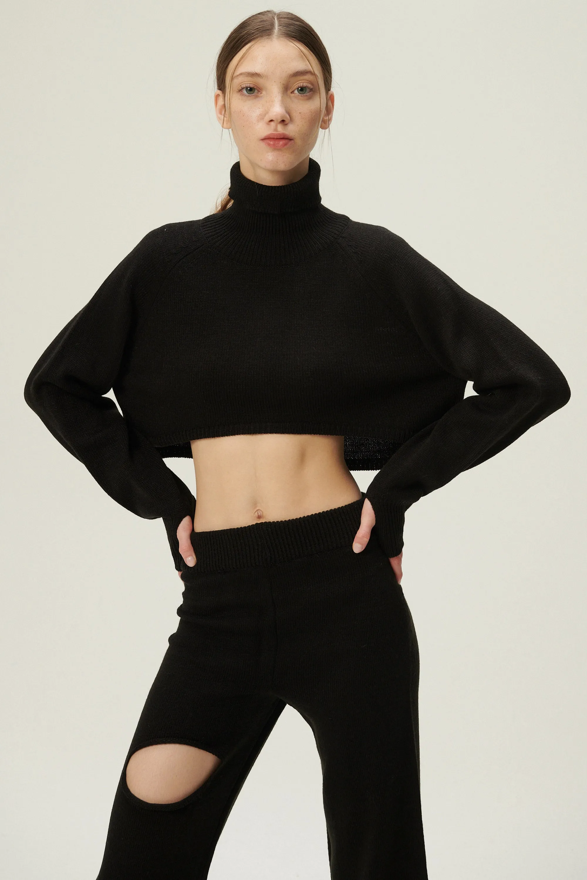 Mia Cropped Turtleneck Sweater