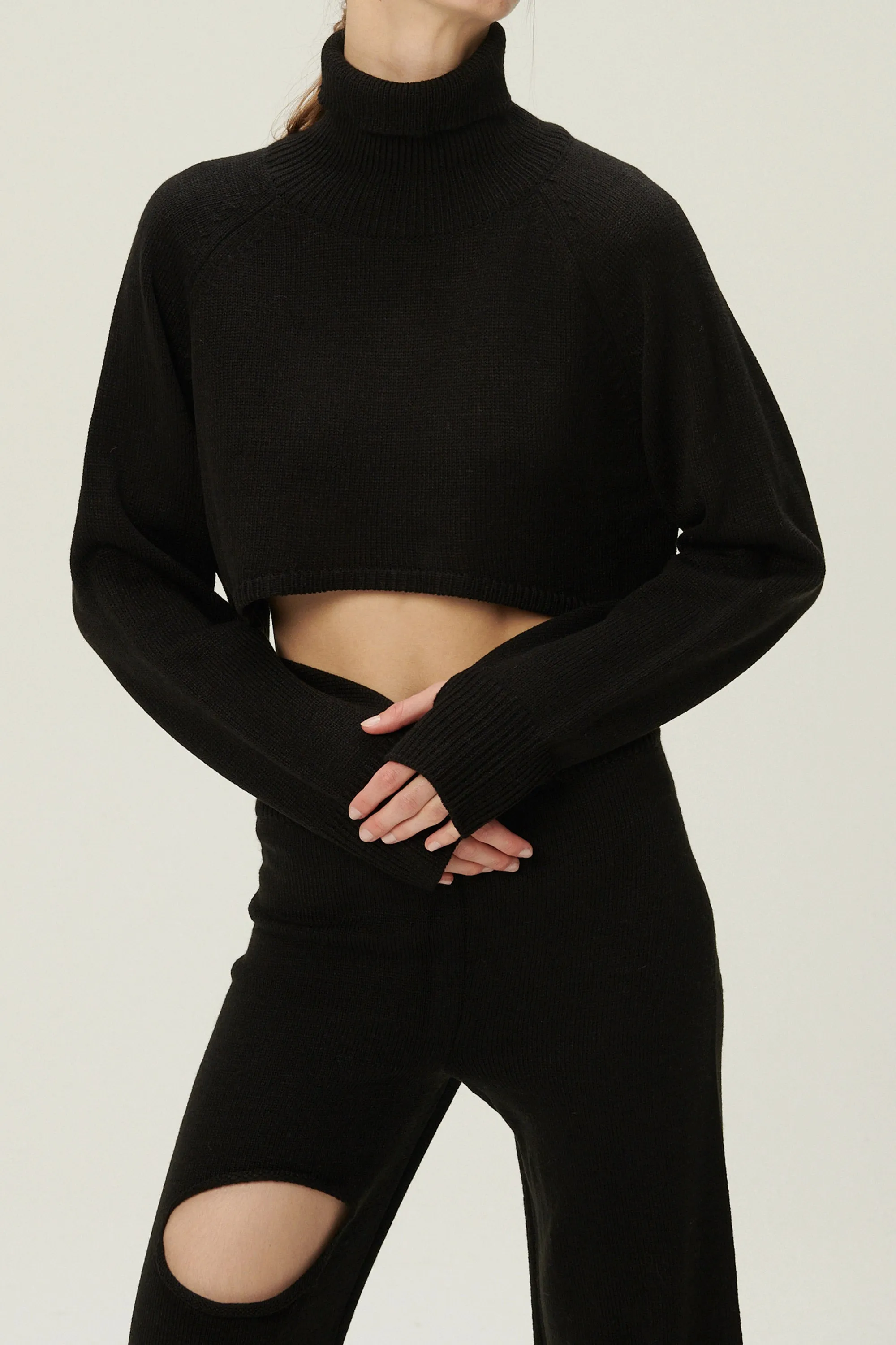 Mia Cropped Turtleneck Sweater