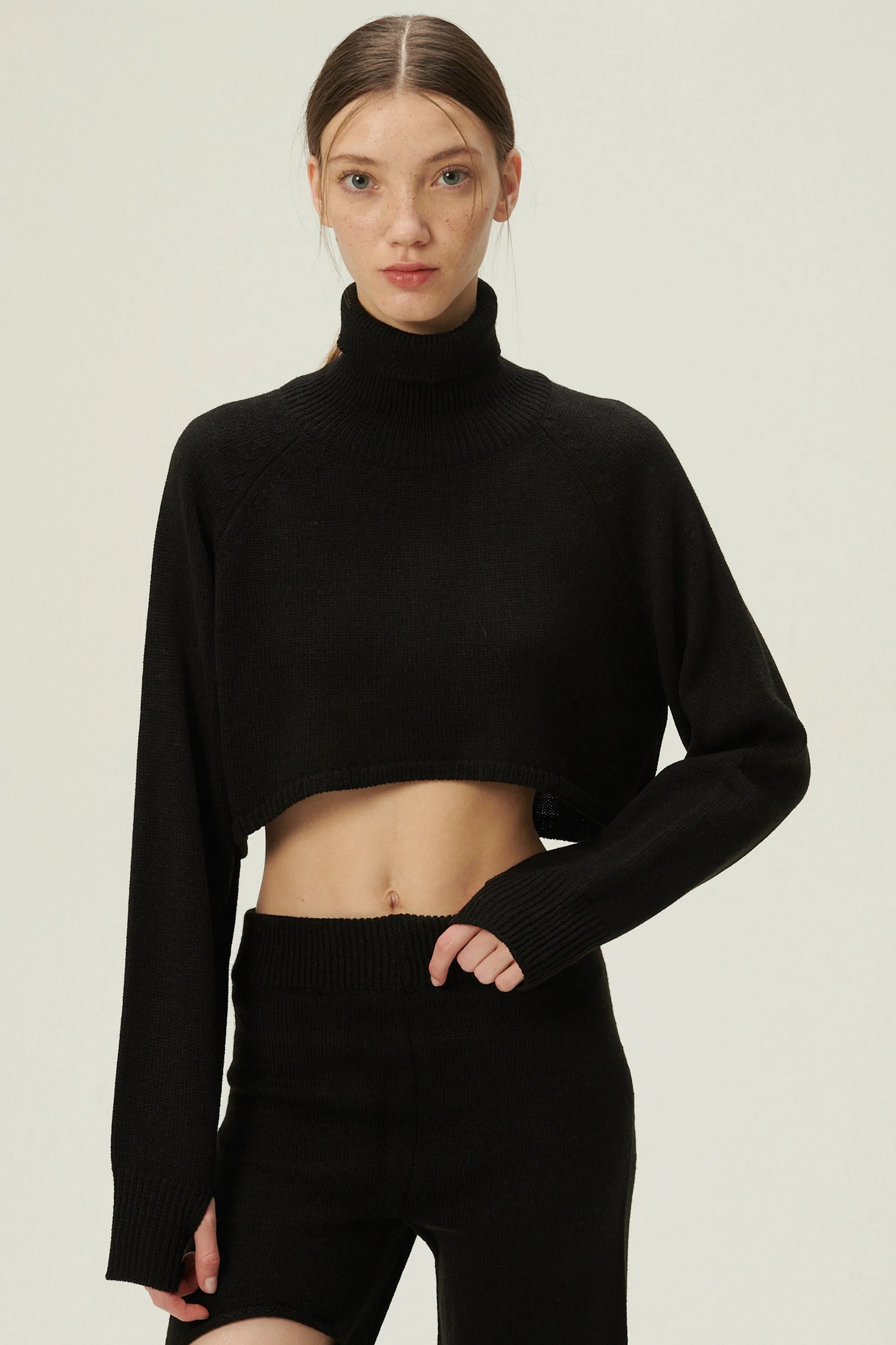 Mia Cropped Turtleneck Sweater