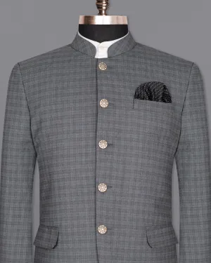 Mid Gray Wool Rich Mandarin/Bandhgala Blazer