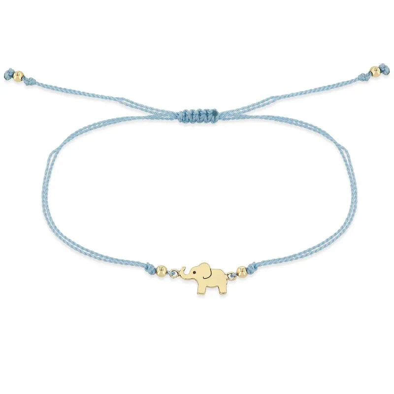 Midi Bitty 14K Gold Elephant Cord Bracelet