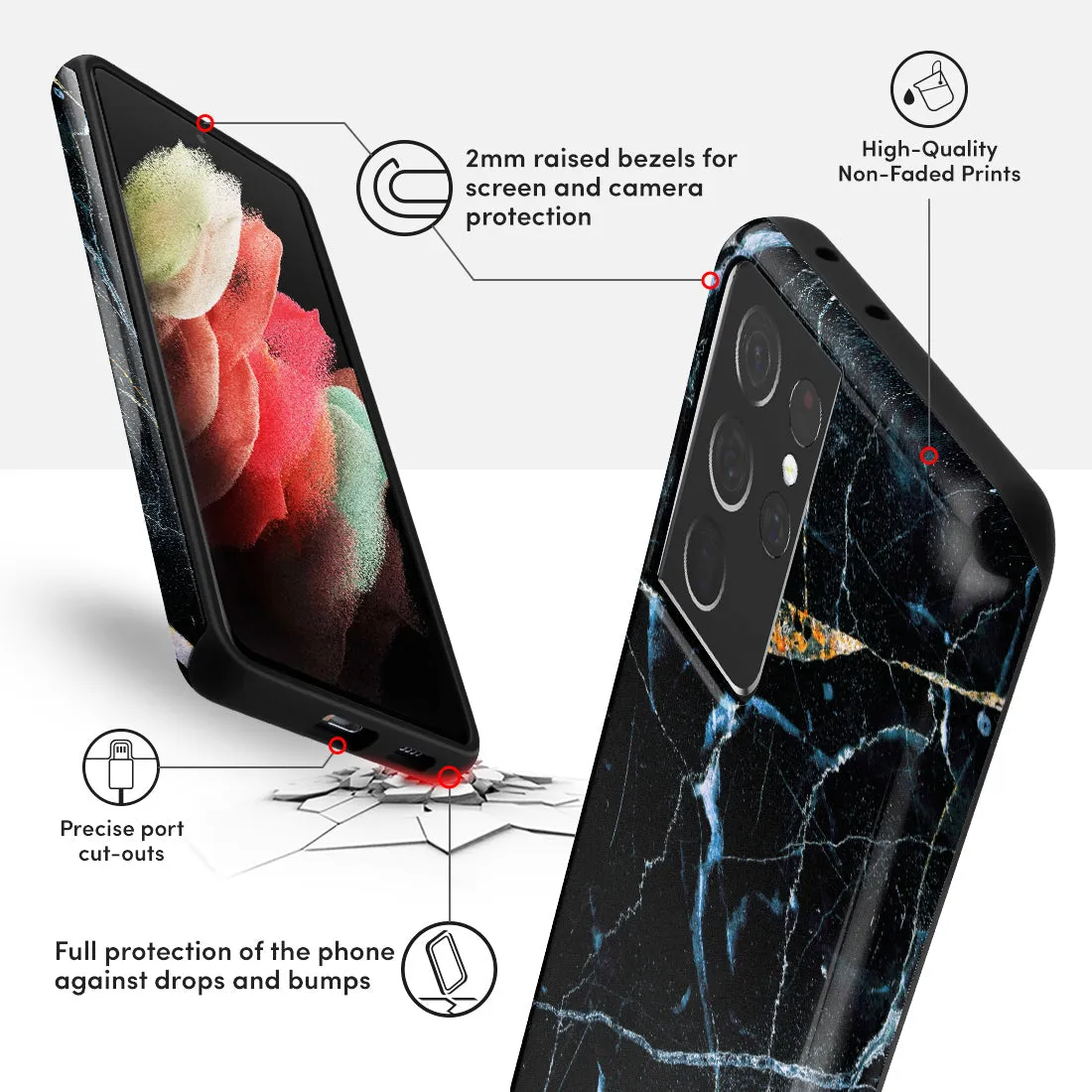 Midnight Marble Custom - Samsung Galaxy S21 Ultra 5G Case