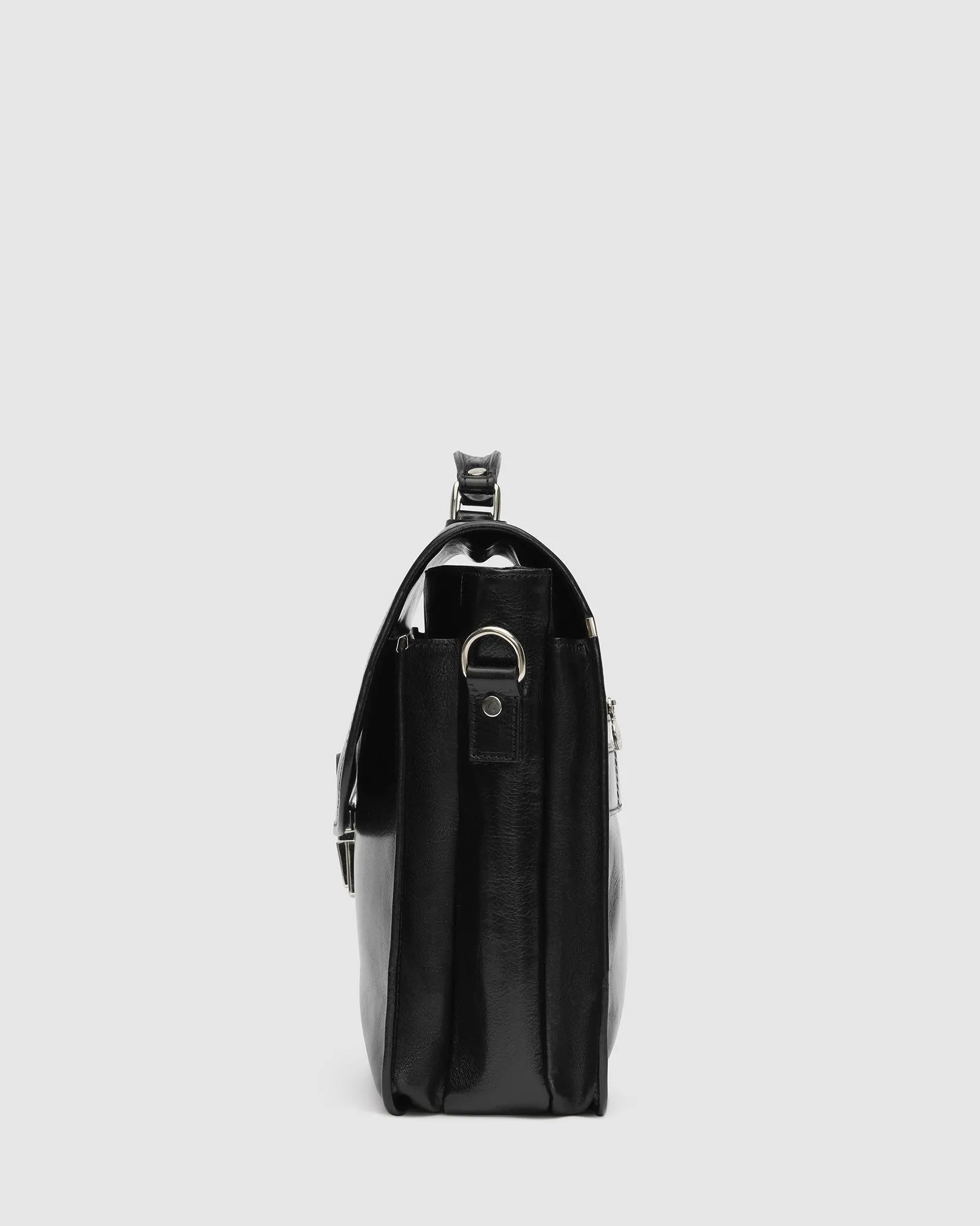 Milan Black - Leather Laptop Briefcase