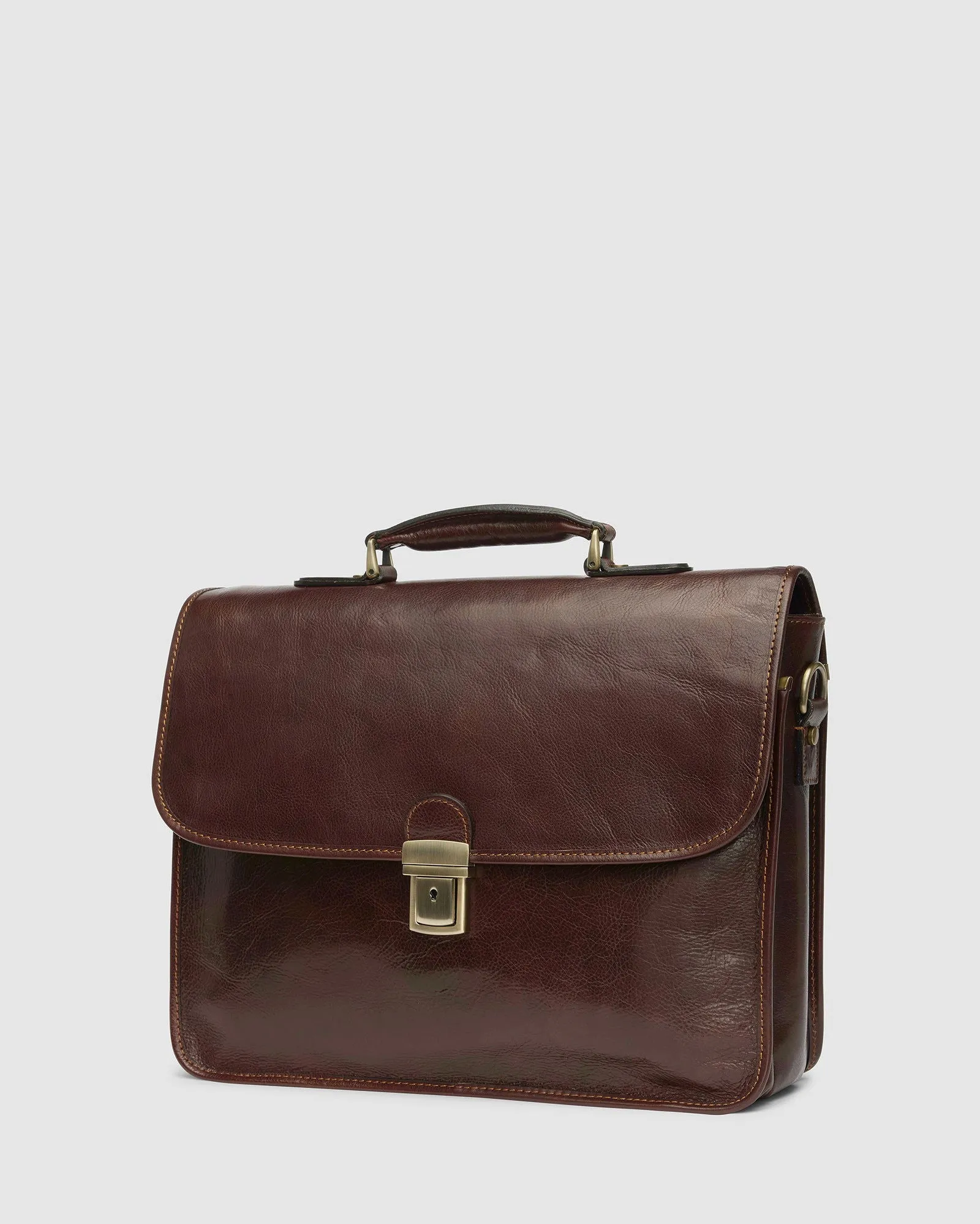 Milan Brown - Leather Laptop Briefcase