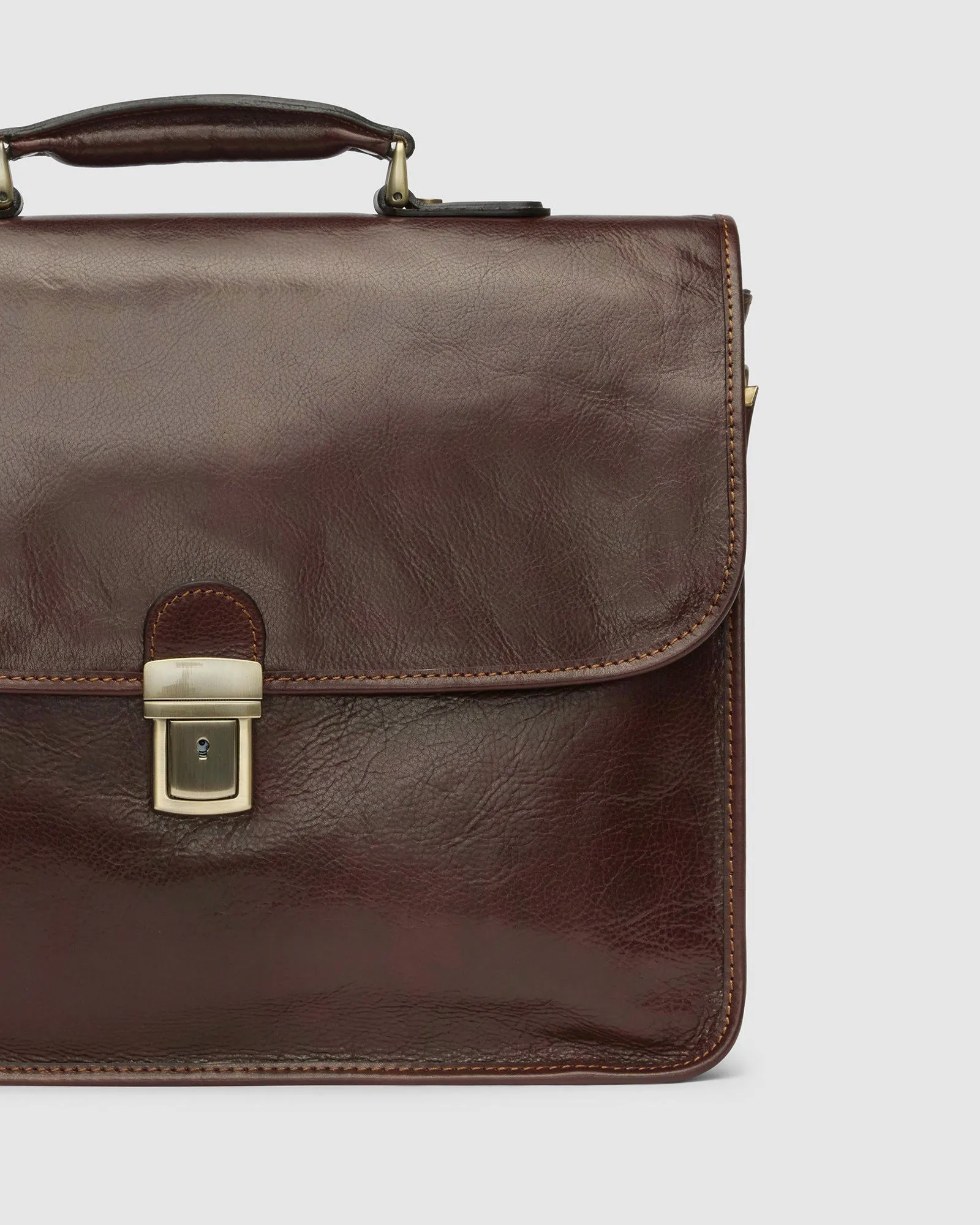 Milan Brown - Leather Laptop Briefcase