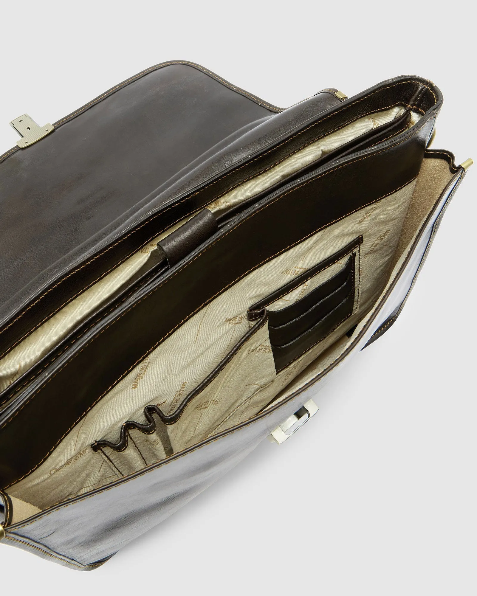 Milan Brown - Leather Laptop Briefcase