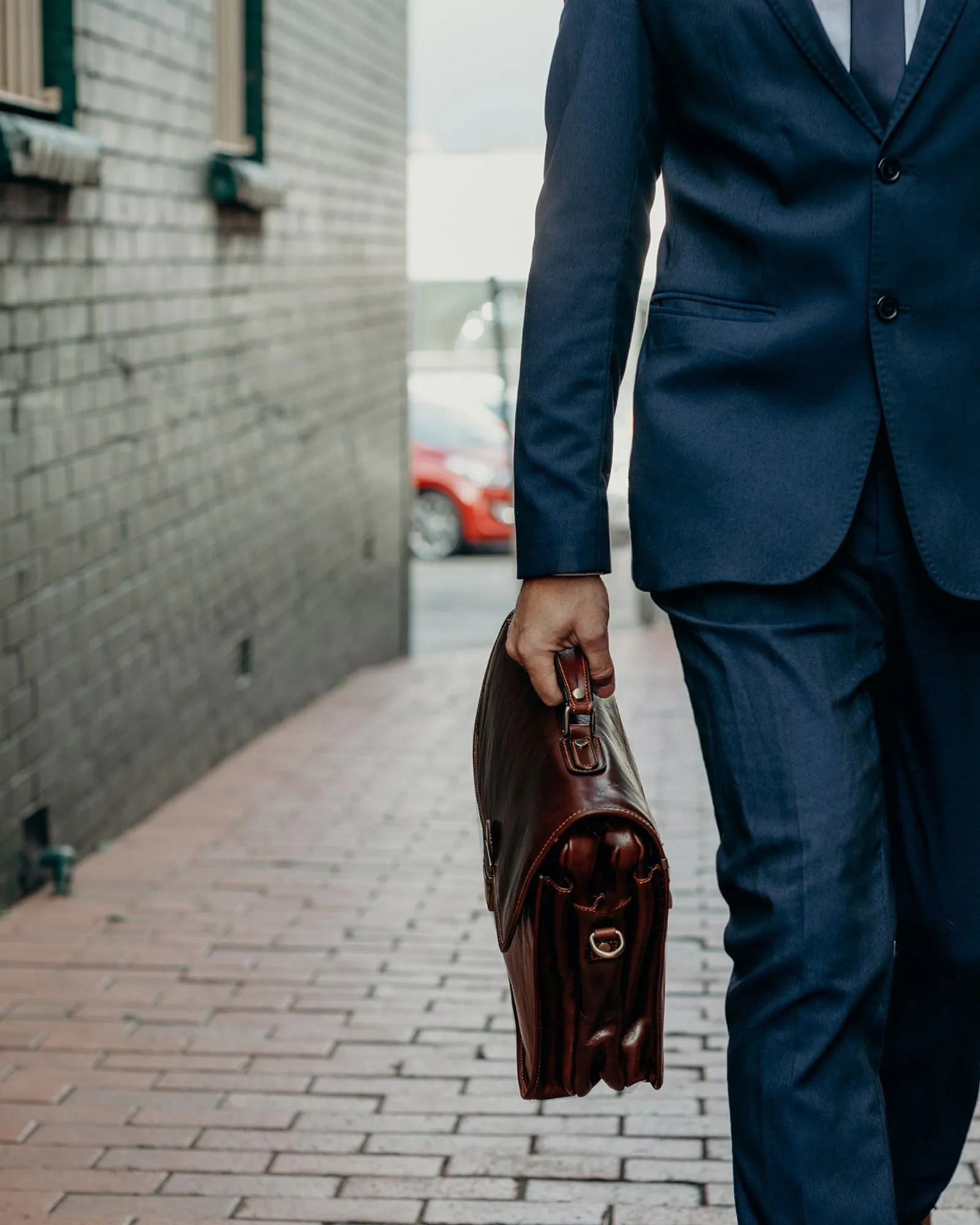 Milan Brown - Leather Laptop Briefcase