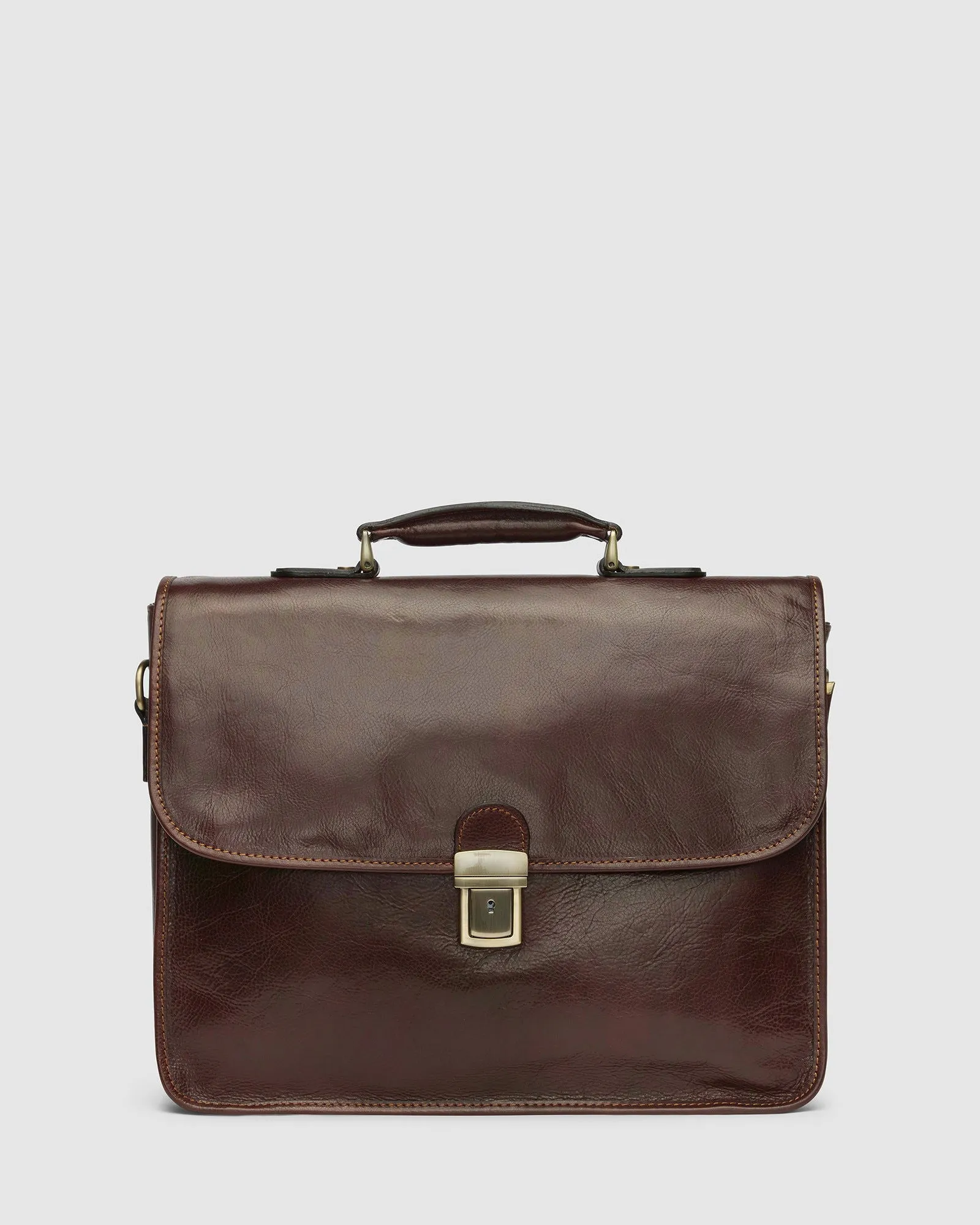 Milan Brown - Leather Laptop Briefcase