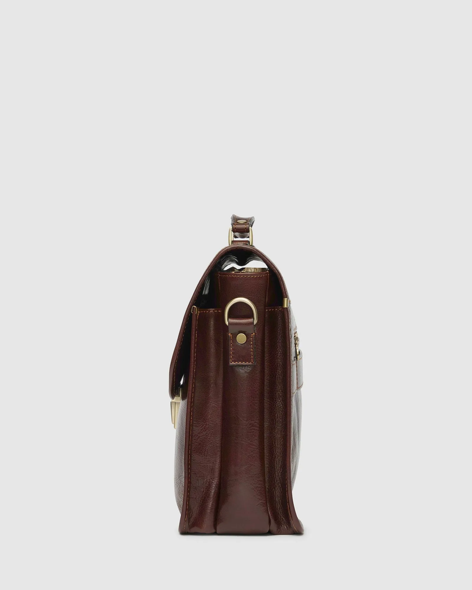 Milan Brown - Leather Laptop Briefcase