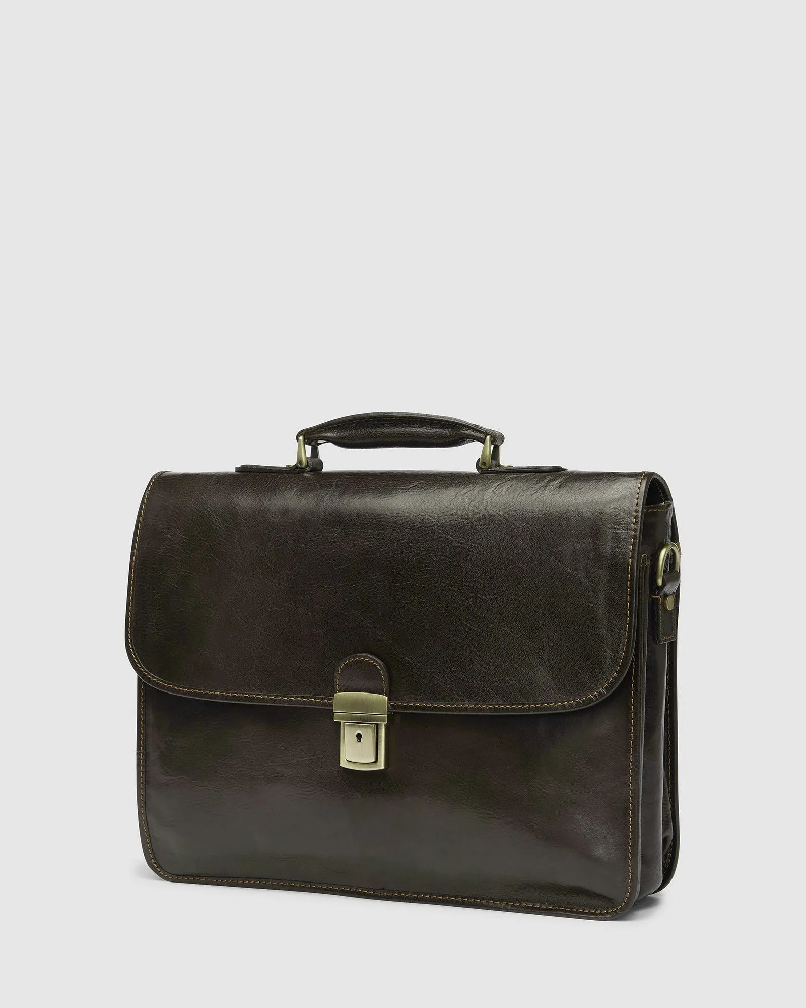 Milan Chocolate - Leather Laptop Briefcase