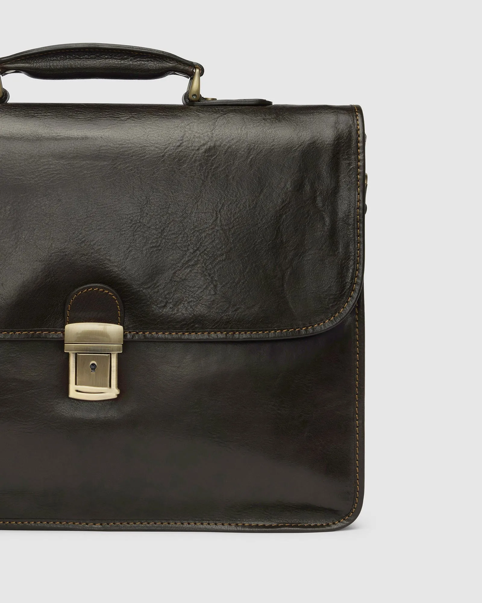 Milan Chocolate - Leather Laptop Briefcase