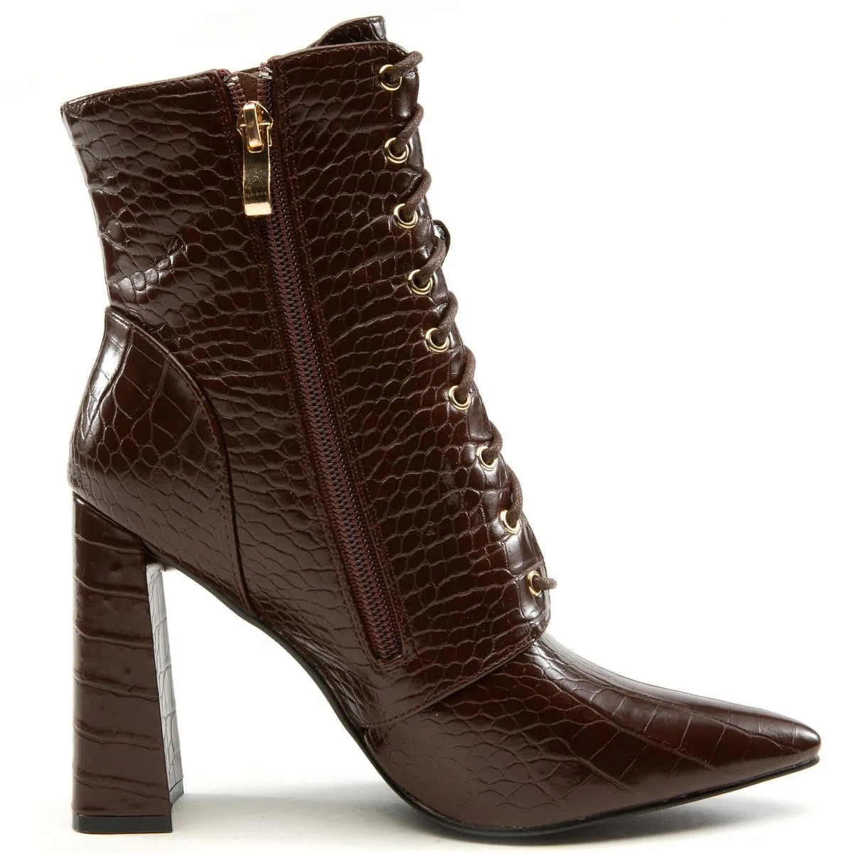 Milano-1 Lace-Up Block Heel Bootie