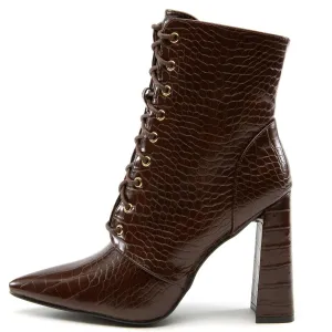 Milano-1 Lace-Up Block Heel Bootie