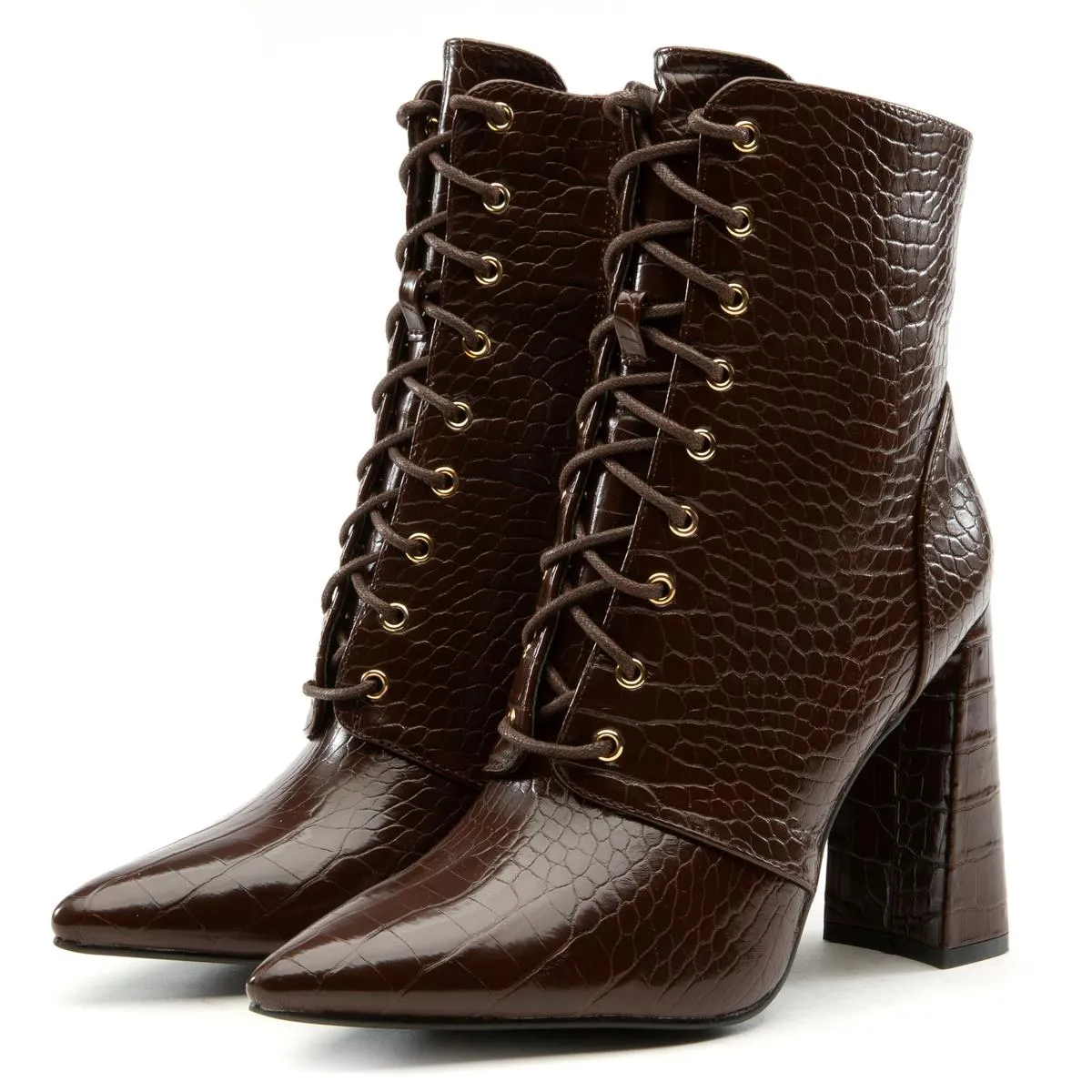 Milano-1 Lace-Up Block Heel Bootie